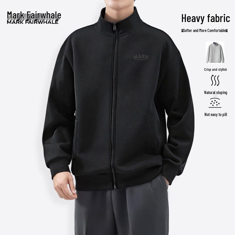 

Mark Fairwhale Men s 300g Heavyweight Breathable Loose Fit Stand-Collar Cardigan Hoodie 2XL