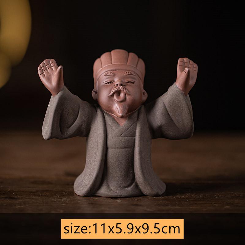 Chinese Purple Clay Tea Pet Creative Handmade Sculpture Crafts Figure Statue Ornaments Home Tea Set Decor Accessories Teaware