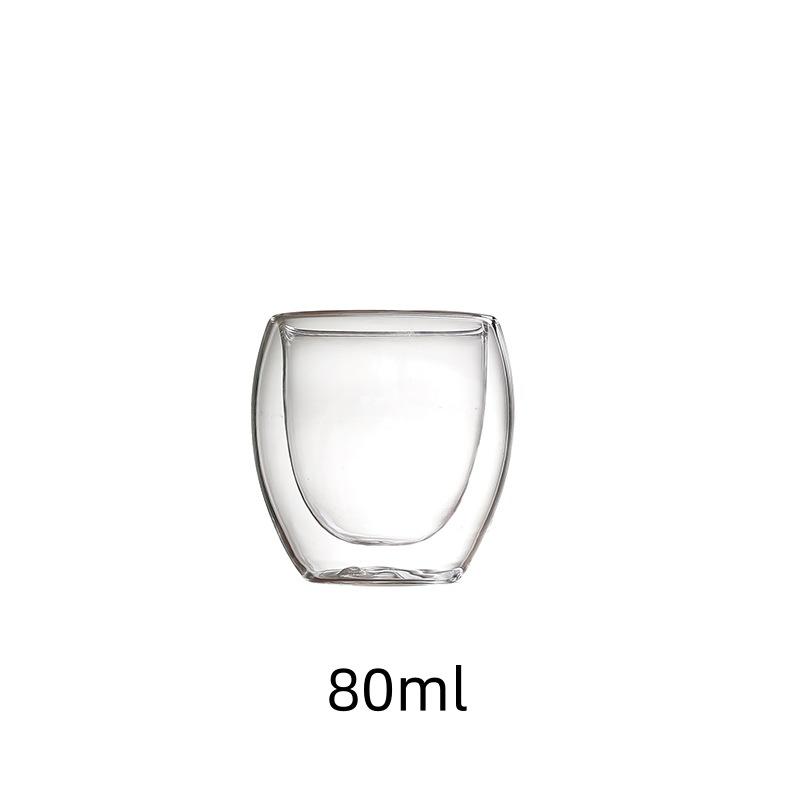 

Simple Double-layer Insulated Glass Cup High Borosilicate Transparent Coffee Cup Egg Shaped Cup Portable Tea Bottle Drinkware