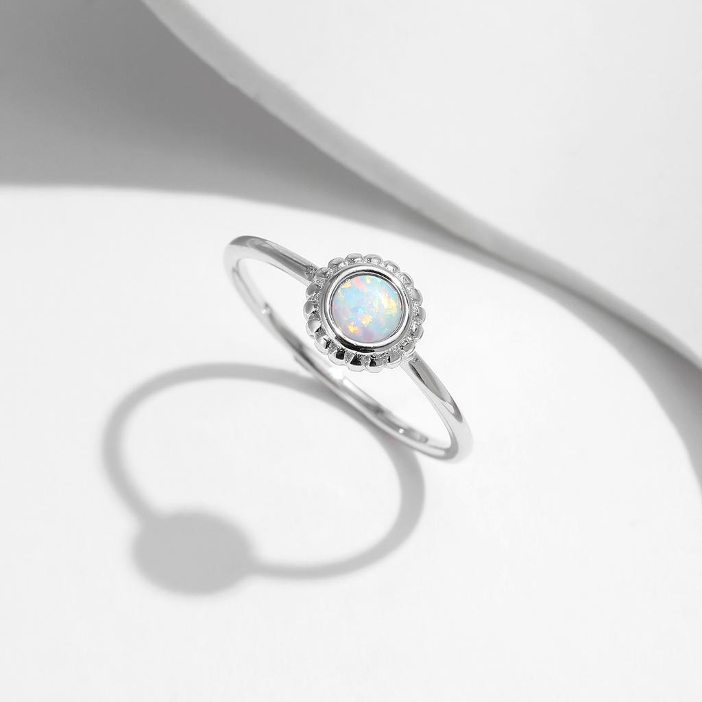 MODIAN 925 Silver Vintage Sunflower Delicate Opal Trendy Ring For Women White Gold Plated Stackable Fine Jewelry Gift