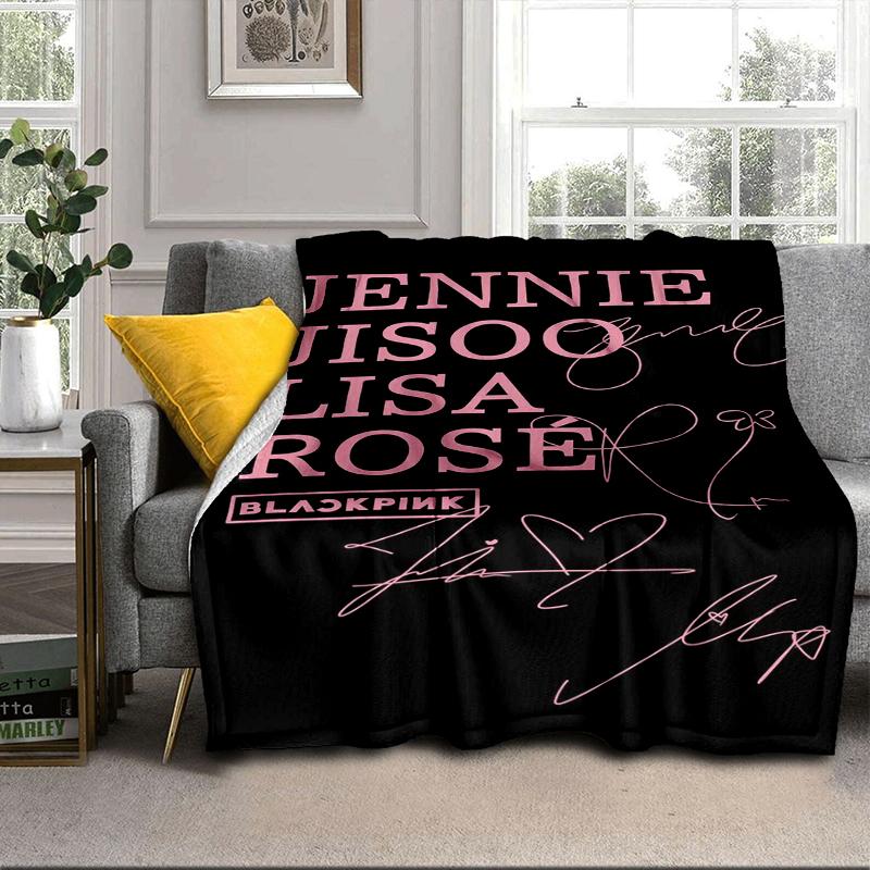 Schwarz und Rosa Mode Decke Flanell Decke für Bett, Sofa, Camping, Wandern, Picknick Zubehör, Geschenk für Familie Fan Geschenke