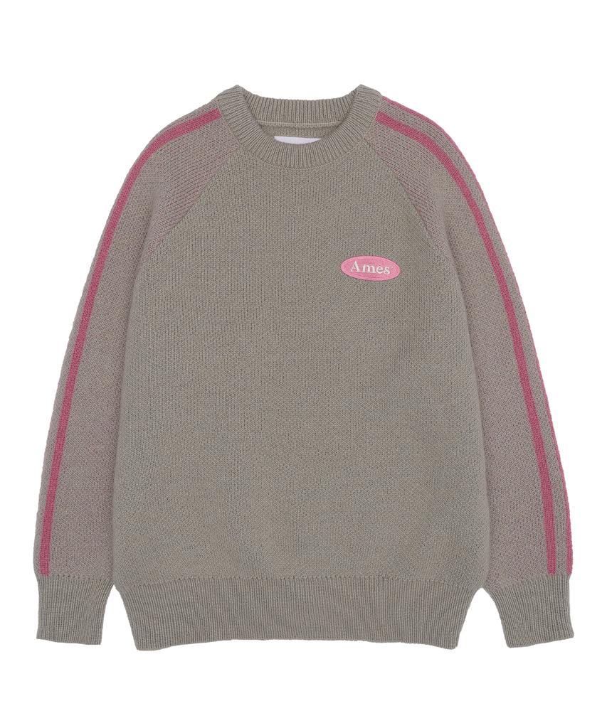 AMES-WORLDWIDE Basic Logo Wappen Knit Beige (Am2Dfuk602A)