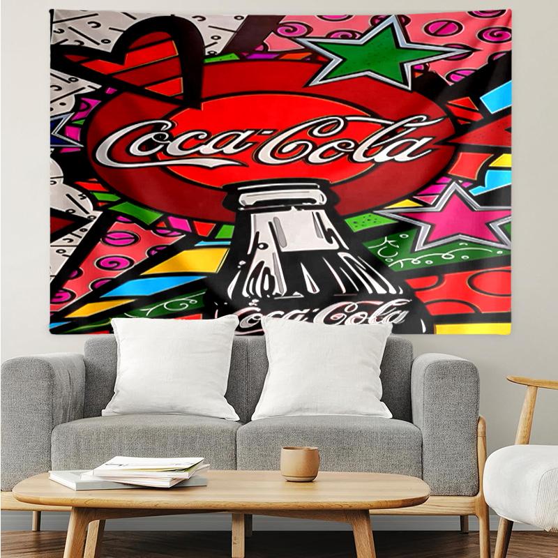 1PC Coca-cola Artwork Design Tapestry, Unique Design Tapestry, Suitable for Bedroom,Livingroom, Playroom,Heartwarming Holiday Gifts