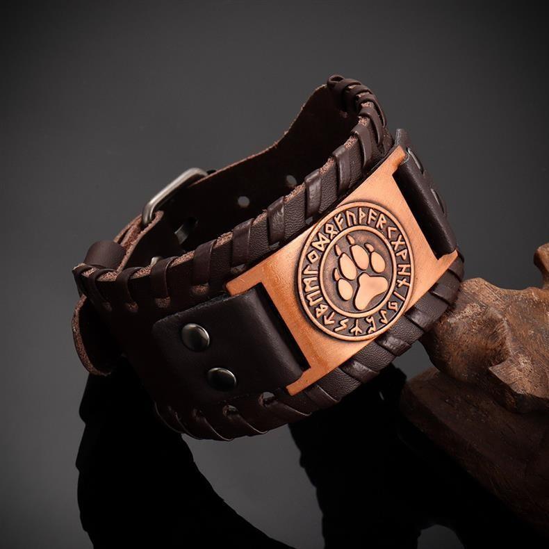Pu Leather Bracelet European And American Punk Style Bear Animal Shape Bracelet For Men