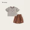 Boys Short Sleeve T Shirt And Shorts Set With Cotton Material For Summer Play