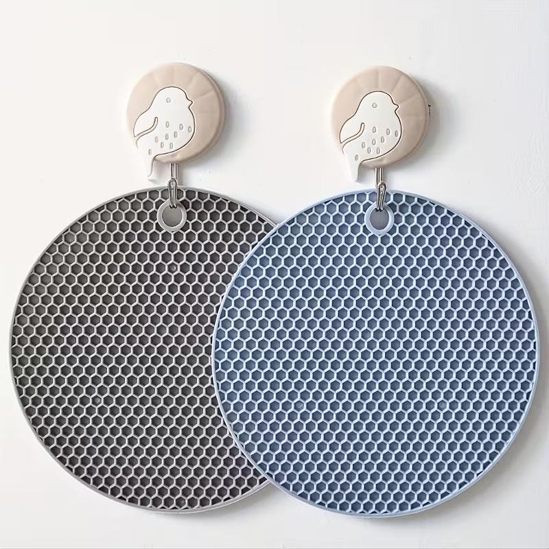 Round Honeycomb Silicone Mat Non-Slip Insulation Placemat Heat-Resistant Anti-Scalding Microwave Oven Mat Pot Holder Thicken Coasters