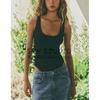 Early Autumn New Arrival Bottoming T-shirt Vest Women's Fashion Casual round Neck Wide Band Rib Jumpsuit 4424801