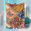 Bohemian Ethnic Pattern Flannel Printed Blanket Suitable for All Seasons Suitable for Living Room Office Sofa and Travel