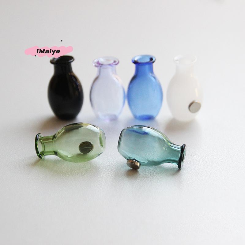 M-Mini Glass Vase Fridge Magnet Creative 3D Vase Micro Landscape Ornament Fridge Magnets Place Flower Arrangements Decoration