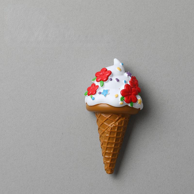Cute Refrigerator with Magnetic Suction Stickers Refrigerator Decoration Cartoon Ins Ice Cream Animal Teddy Bear