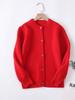 Kids' Pure Wool Round Neck Cardigan - Autumn & Winter Thick Sweater for Boys & Girls