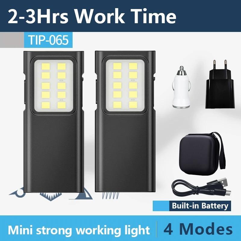 EDC Flashlight Keychain Light Super Bright With Pen Clip Mini LED Flashlight, USB Charging Port Emergency Work Camping Light