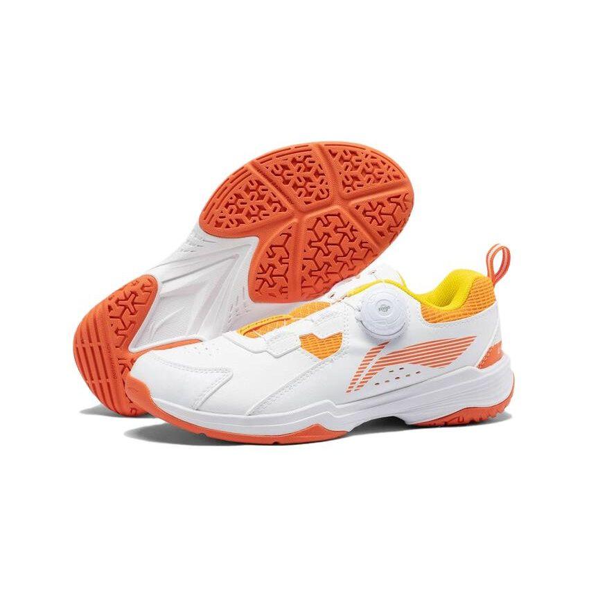 Li Ning All-Around King KD Sports Comfortable Non-Slip Wear-Resistant Training Shoes Kids Training Shoes White Orange AYTT040-2