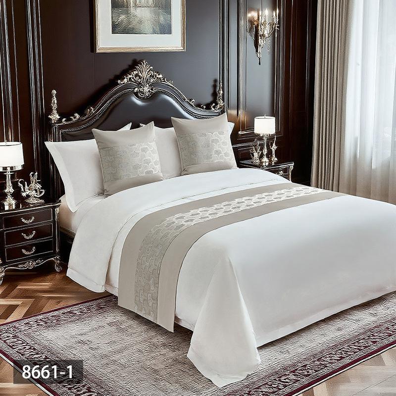 Fashionable and Minimalist Bedspread Hotel and Guesthouse Bedding Patchwork Bed Cover Decorative Strip High-count High-density Light Luxury Bed Skirt