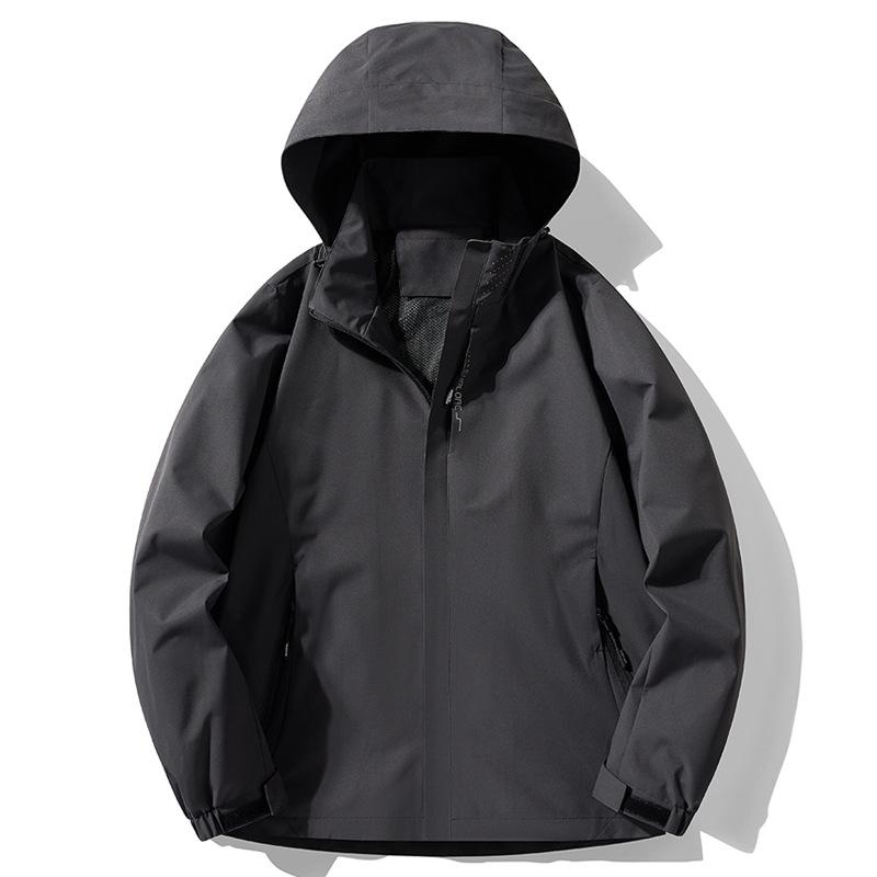 Grafitowa kurtka wiatrówka z polaru Xi: Wodoodporny, Wiatroodporny, Odpinany Płaszcz Jesienno-Zimowy 3 w 1