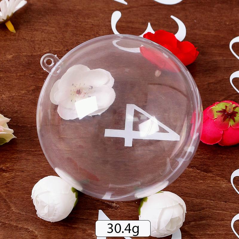 2Pcs Christmas Transparent Ball Plastic Christmas Trees Open Ball Box Bauble Ornament Wedding Gift Present Party Home Decoration