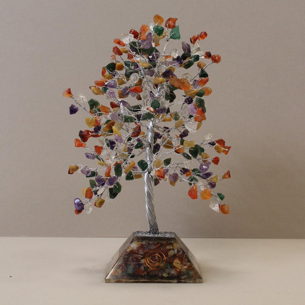 Crystal Tree with Orgonite Base - 320 Gemstones
