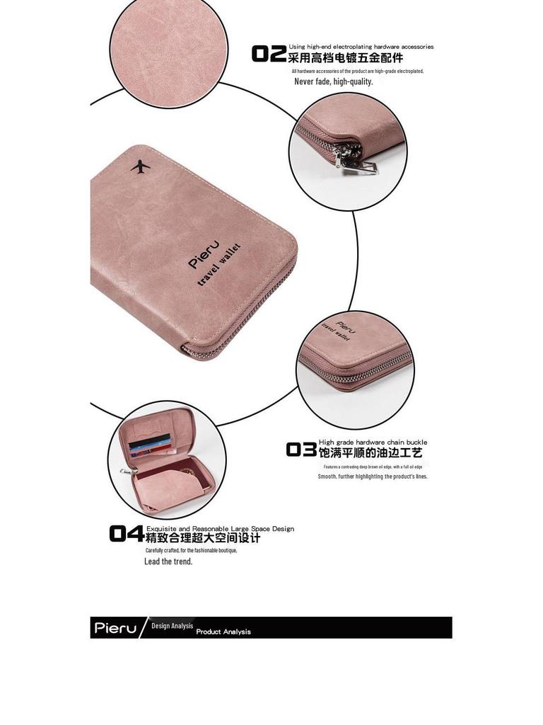 2024 RFID Anti-Theft Zipper Passport Holder: Multifunctional Travel Wallet Organizer