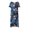 Zomer casual damesjurk met V-hals en korte mouwen met print