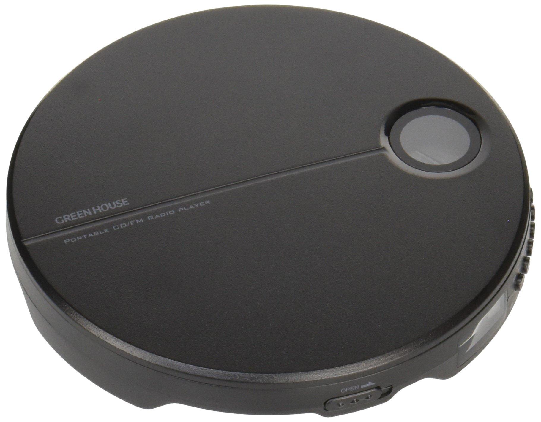 

Green House Portable CD Player with FM Black Radio, GH-CDPAA-BK чорний