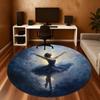1pc Dancer Galaxy Round Chair mat office Area Rug - Non-Slip, Floor Mat for Office, Bedroom, Ideal home decor gift c0112120