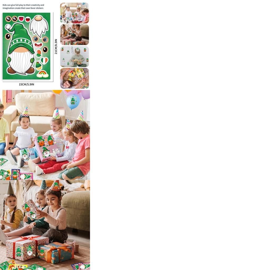 Adorable Cartoon Saint Patrick's Day Interactive Puzzles For Kids Diy Stickers Pack