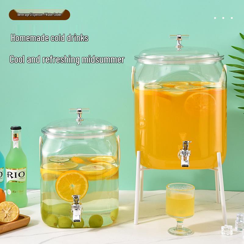 Square Cold Water Kettle with Faucet for Lemon, Tea, Juice, Wine, Multifunctional Beverage Container