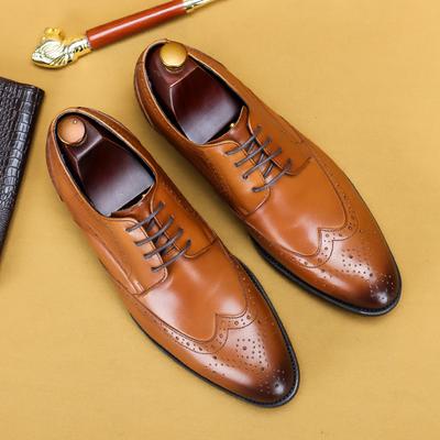 Fashion New Men Dress Handmade Shoes Genuine Leather Male Oxford Italian Classic Vintage Lace-up Men's Brogue Shoes Oxford