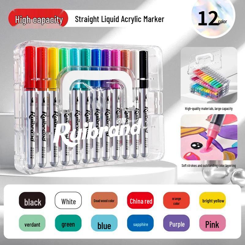 60-Color Washable Acrylic Markers: Watercolor Pens for Children's Art and School Projects