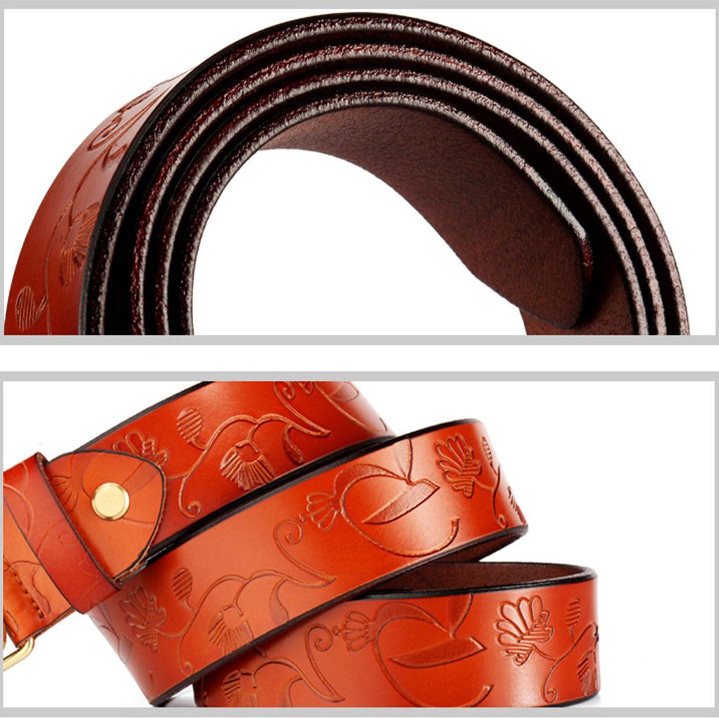 Leather Flower Buckle Belt For Jeans Adjustable Length Premium PU Delicate And Exquisite