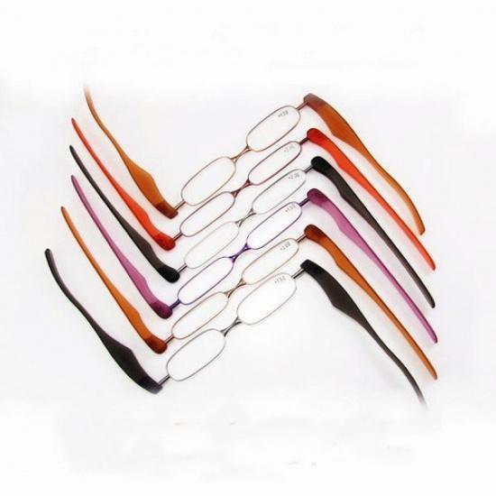 2Pcs 360° Rotation Folding Portable Eyeglass Frame Ultrathin Reading Glasses