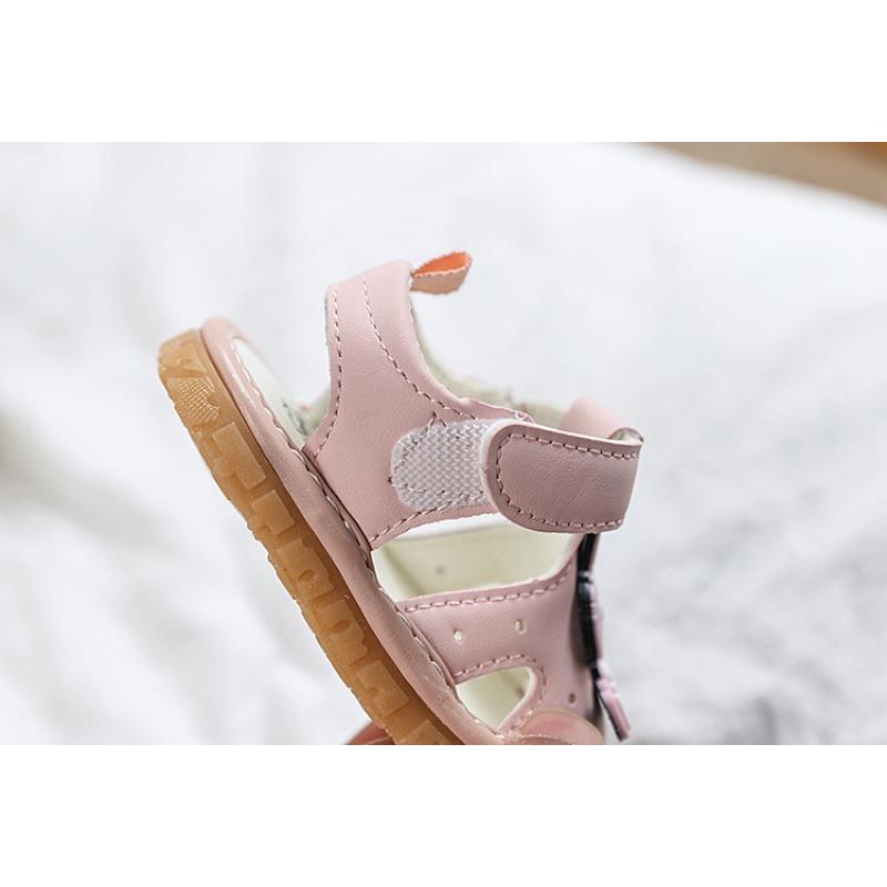 Baby Shoes 6-12 Months Girls' Soft Sole Walking Shoes Summer New Boys' Closed-toe Sandals Squeaky Shoes