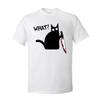 Crazy Funny Cat T Shirt WHAT BLACK CAT HOLDING KNIFE Guys Tshirt Summer Tee Shirt Short Sleeve 100 Cotton ONeck Men TShirt