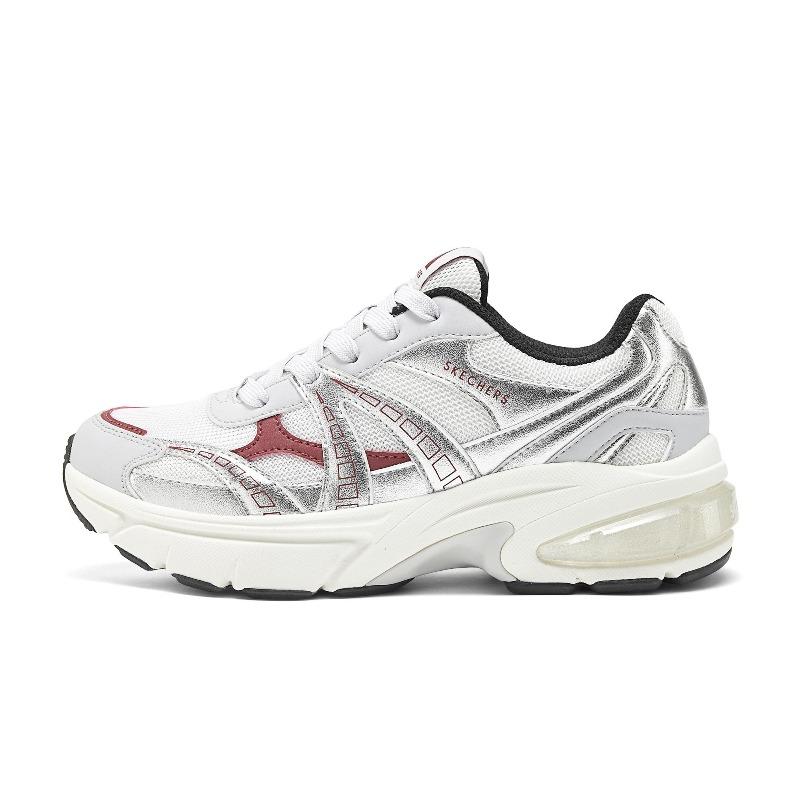 Skechers SHADOW Women Silver Grey Low Top Dad Shoes Comfortable Wear Resistant 177357-GYBU 35
