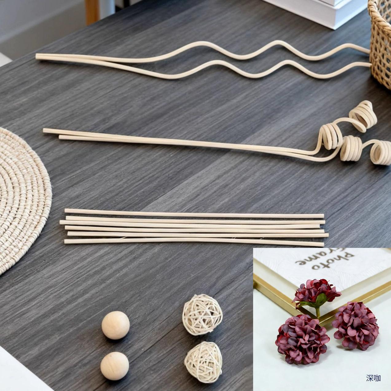 

NEW 11Pcs Hydrangea Flower Rattan Sticks Champagne/Pink - Flameless Fragrance Diffuser for DIY Home Decor & Ornaments