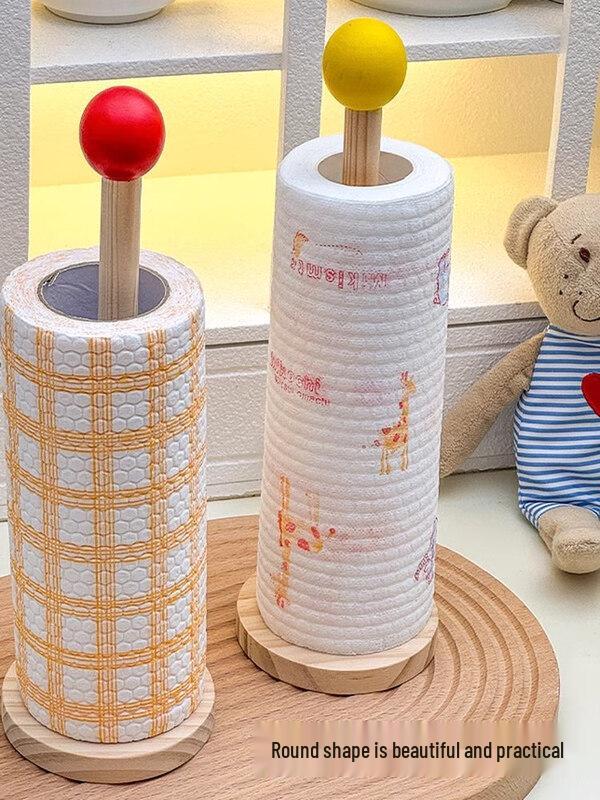 Wall-Mounted Wooden Kitchen Paper Towel Holder