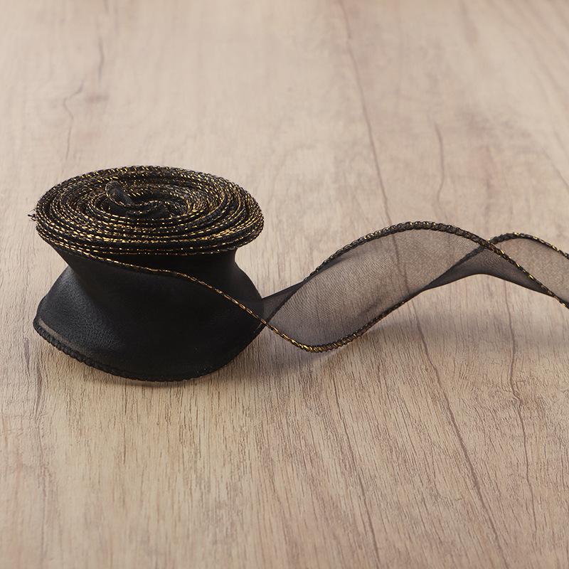 10yards Roll Solid Color Organza Ribbon Wavy Edge Fishtail Ribbon For Flower Bouquet Gifts Packaging Wedding Party Decorations