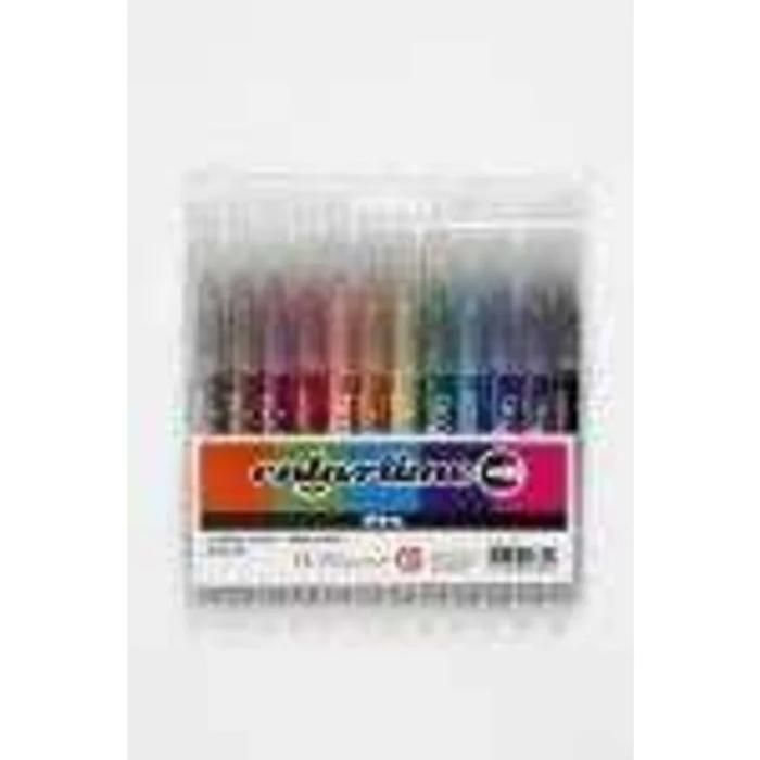 Feutres à paillettes - COLORTIME - Pointe 4,2 mm - Lot de 12 - Assortiment de couleurs - Mixte