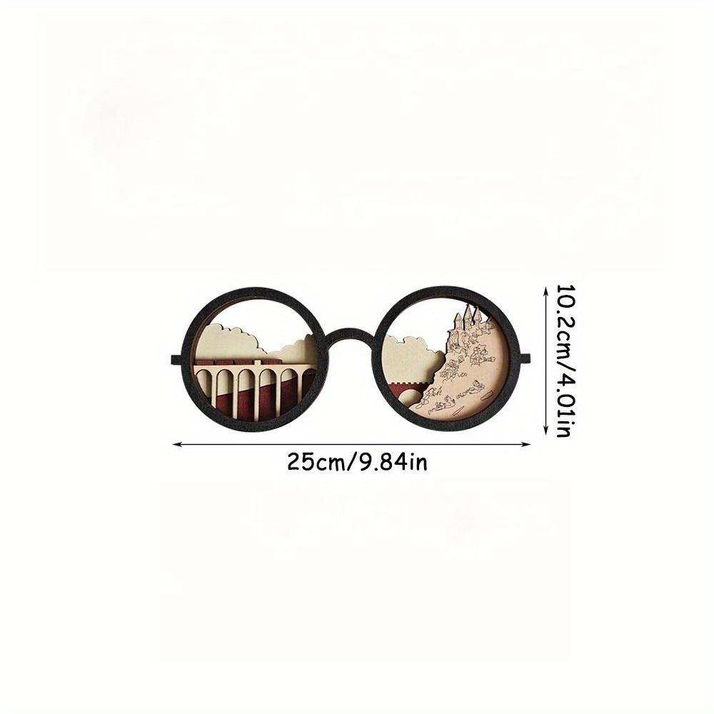 

1 шт. Волшебные деревянные очки, настольные украшения, Хэллоуин, Рождественский подарок 25*10cm