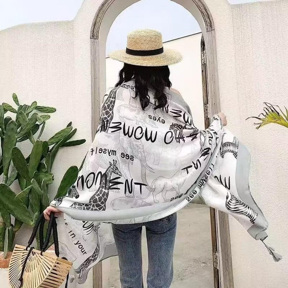 Chaka Salt Lake Great Northwest Tourism Ethnic Style Scarf Silk Scarf Women'S Summer Seaside Beach Shawl Sunscreen Thin