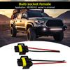2pcs Bulb Socket Female Adapter 12-24V H8/H9/H11 Cable Plug Female Male Adapter Wire Connector Plug for Headlight Fog Light