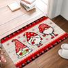 Christmas Door Mat Plaid Pattern Welcome Rug Festive Home Decor Mat Non Slip Floor Protector for Xmas Entrance