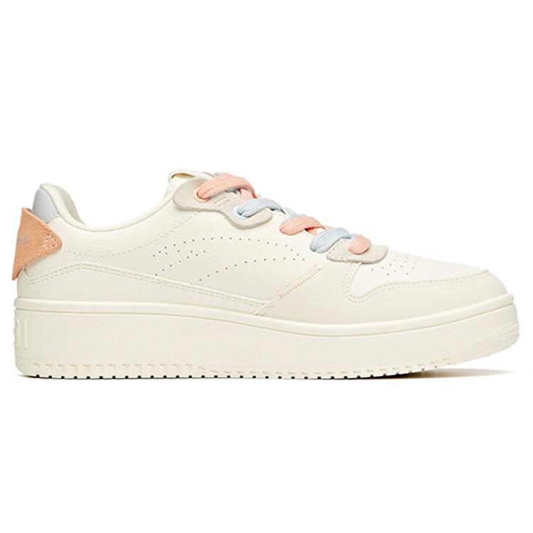 Anta Life Collection Slip Resistant Abrasion Resistant Low top Skateboard Shoes Women's White Blue Pink 922118018-3