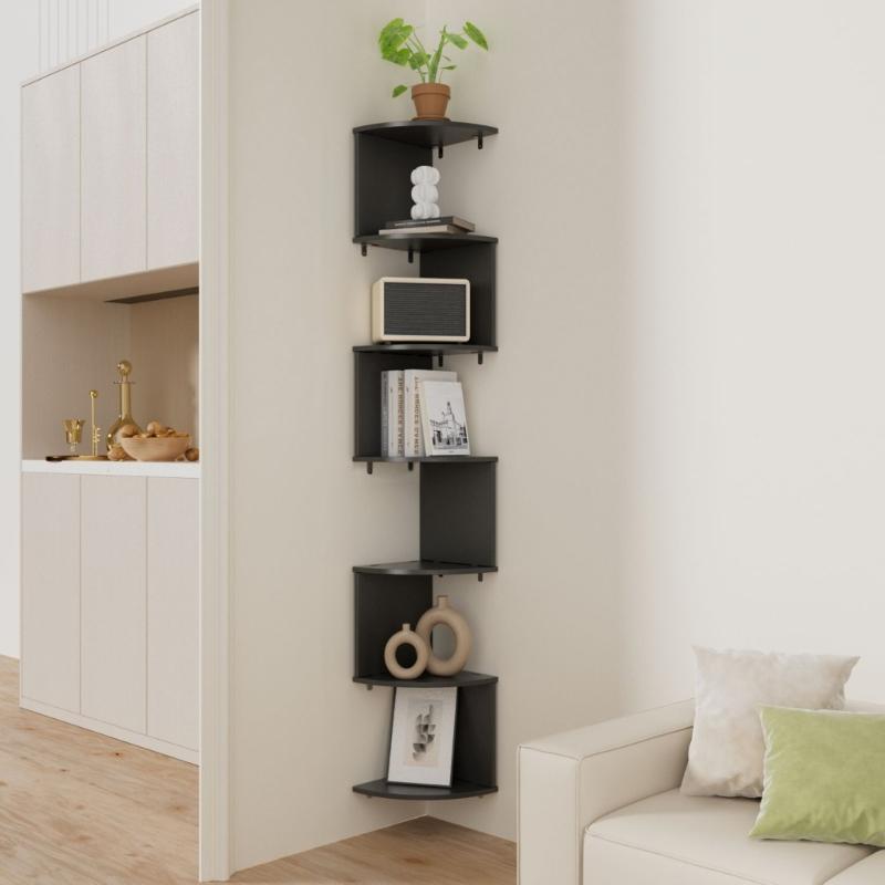 Space Saving 7 Layer Wall Mounted Corner Shelf Perfect For Home Office Display Storage And Arrangement