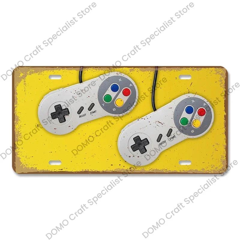 Placă de înmatriculare pentru jocuri video Placă metalică Vintage Playstation Gamer Poster metalic din tablă Decor de perete pentru cameră de joacă pentru băieți acasă