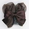 Bijinkami Twin Comb Tie Large In Perfect for Creating Voluminous Black Ribbon, Large, (Made Japan) - Hair,