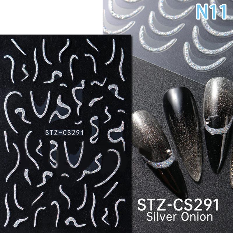 1Pcs Gradient Color Line Design French Nail Art Stickers Self-Adhesive Ail Tips Guides For Diy Decoration Stencil Tools