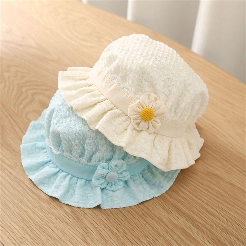 Cotton Baby Bucket Hat UV Protection Beach Cap Cute Panama Hat  Toddler