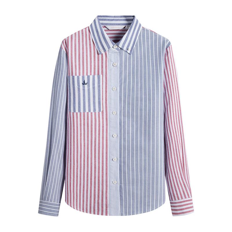 Navigare Women's 100% Cotton Striped Long-Sleeve Casual Shirt