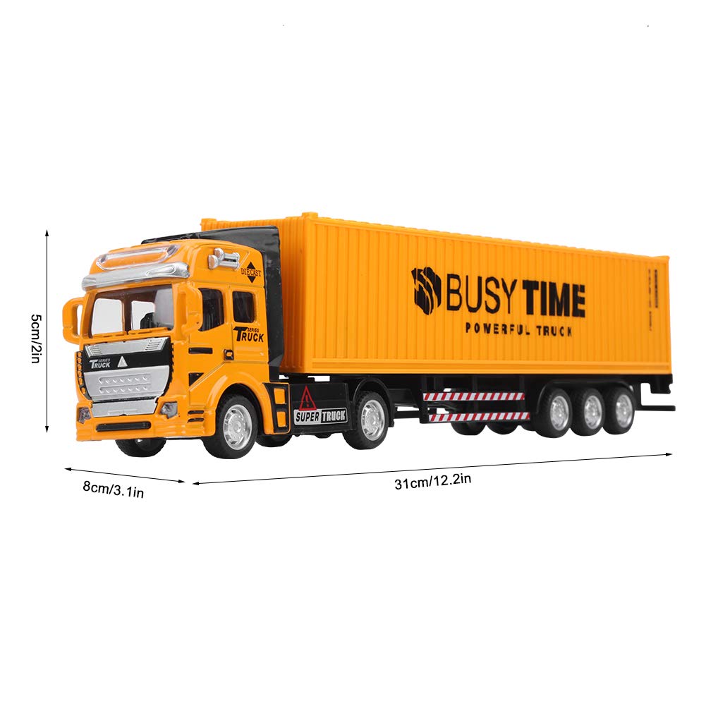 1/48 Crisis Detachable Pull Back Alloy Container Truck Toy, Construction Truck Model Toy, Simulation for Kids Birthday Gifts